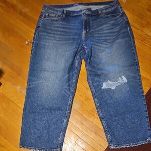 Old Navy Blue Relaxed Jeans with Distressed Knee